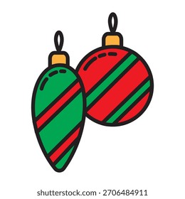 Colored Christmas bauble icon vector illustration. Christmas ornament