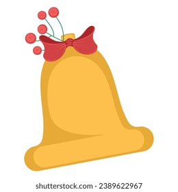 Colored christmas bell icon Vector illustration