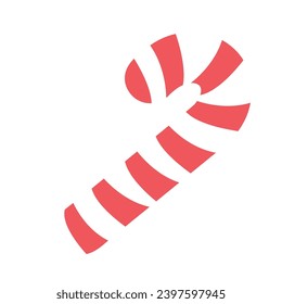 Colored christmas candy cane icon Vector illustration
