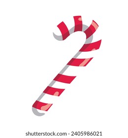 Colored christmas candy cane icon Vector illustration