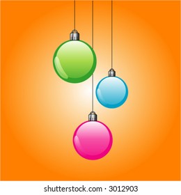 colored christmas ornaments