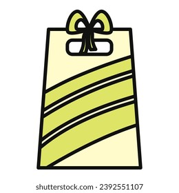 Colored christmas present icon Vector illustration