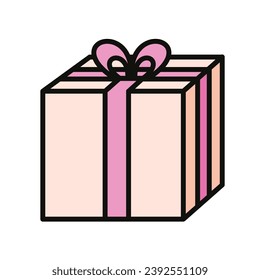 Colored christmas present icon Vector illustration