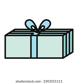 Colored christmas present icon Vector illustration
