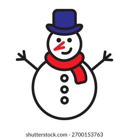 Colored Christmas snowman icon vector illustration