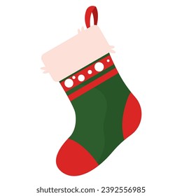 Colored christmas socks icon Vector illustration