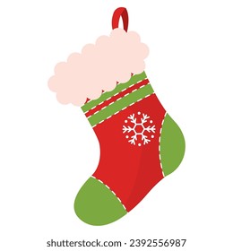 Colored christmas socks icon Vector illustration