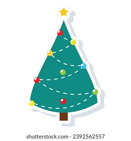 Farbige Weihnachtsbaumsymbol - Vektorgrafik