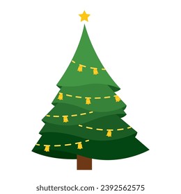 Colored christmas tree icon Vector illustration