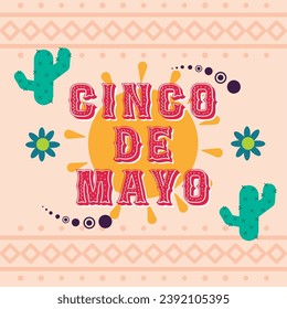 Colored cinco de mayo poster Traditional mexican festival Vector illustration