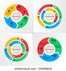 Colored circle design info box set.