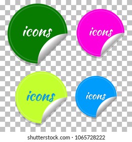 Colored circle icons. Vector illustration.