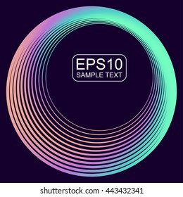 Colored circle on the dark background. Vector EPS10. Abstract art.