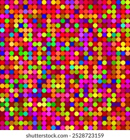 Colored circle pixel mosaic background