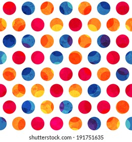 colored circle seamless pattern with grunge effect