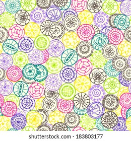 Colored circle seamless pattern.  Used Clipping Mask for easy editing.