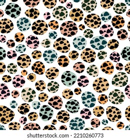 Colored circle seamless pattern. Vector.