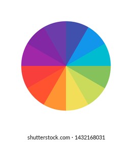 Colored circle. Wheel colour spectrum. Circle palette. Multicolored circle flat template. EPS 10