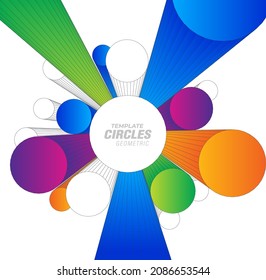Colored Circles 3d flying geometric elements cylinders vector