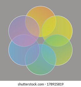 colored circles, arranged in the form of a flower. eps 10