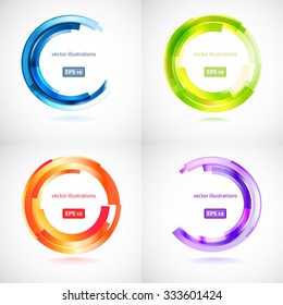 Colored Circles Background for Business Brochure, Corporate Logo or Cover for your design. Translucent Circles Template with free space for text, isolated on white background. EPS 10