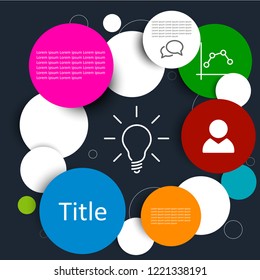 Colored circles business infographic template. Vector illustration