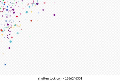 Círculos de colores Vector de Carnaval Fondo Panorámico Transparente. Afiche De Swirl Streamer. Sucursal de papel de partículas. Invitación abstracta roja y amarilla.