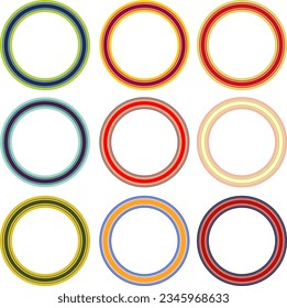 círculos de colores, con detalles en líneas de colores finos. Ideal para presentaciones