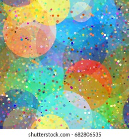 Colored circles different size. Seamless texture. Abstract vector background