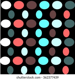 colored circles on a black background