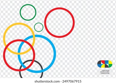Círculos de colores sobre fondo transparente