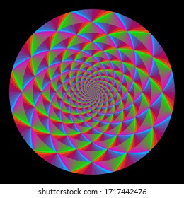 colored circles with optical illusion effect. psychedelic shapes and color