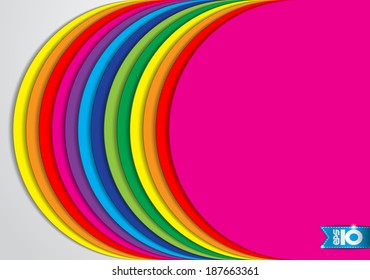 Colored circles of paper on a gray background
