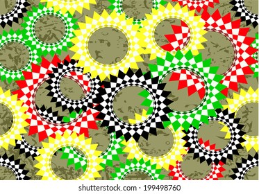 colored circles seamless pattern