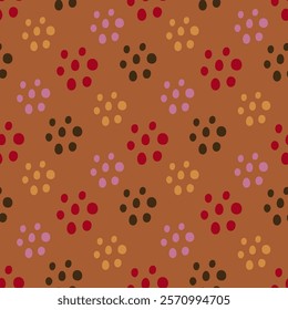 Colored circles seamless pattern, vector background. Ideal for fabric, textile, baby bedding, wallpaper, pajamas. Scandinavian style.