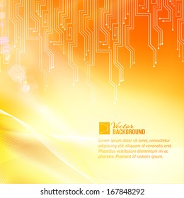 Colored circuit abstraction. Vector illustration.