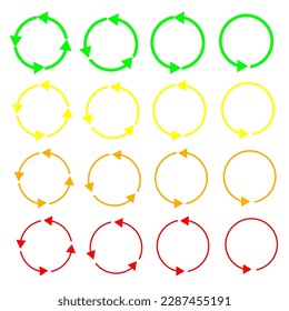 Colored circular arrows. Teamwork concept. Vector illustration.