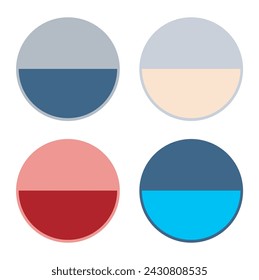 Colored circular banners with copy space for promotions on a white background