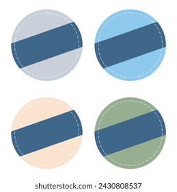 Colored circular banners with copy space for promotions on a white background