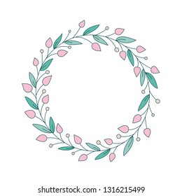 Colored circular laurel foliate and wreath. Design element for invitations, quotes, greeting cards, blogs and more.