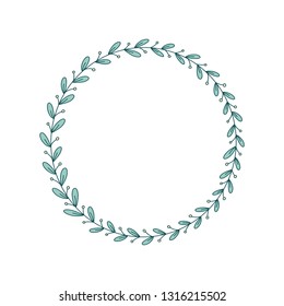 Colored circular laurel foliate and wreath. Design element for invitations, quotes, greeting cards, blogs and more.