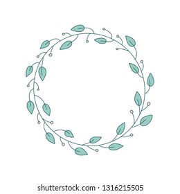 Colored circular laurel foliate and wreath. Design element for invitations, quotes, greeting cards, blogs and more.