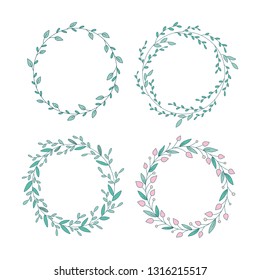 Colored circular laurel foliate and wreath. Design element for invitations, quotes, greeting cards, blogs and more.