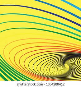 colored circular lines on a yellow background vector