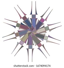 Colored circular and radial abstract mandalas, motifs, decoration design elements. Generative geometric and abstract art shapes