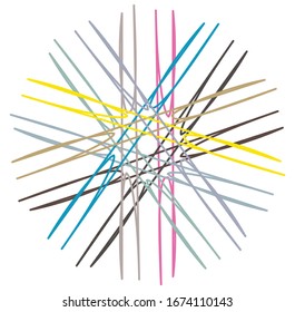 Colored circular and radial abstract mandalas, motifs, decoration design elements. Generative geometric and abstract art shapes