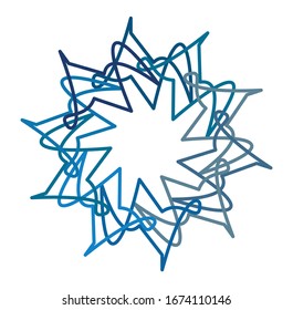 Colored circular and radial abstract mandalas, motifs, decoration design elements. Generative geometric and abstract art shapes