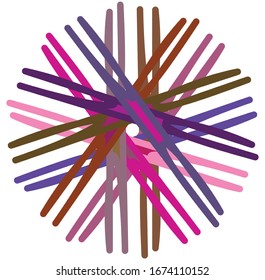 Colored circular and radial abstract mandalas, motifs, decoration design elements. Generative geometric and abstract art shapes