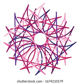 Colored circular and radial abstract mandalas, motifs, decoration design elements. Generative geometric and abstract art shapes