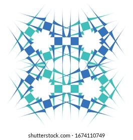 Colored circular and radial abstract mandalas, motifs, decoration design elements. Generative geometric and abstract art shapes
